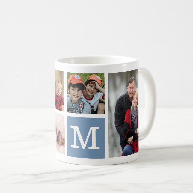 Mug Créez votre propre collection de 5 photos Monogram (Devant droit)