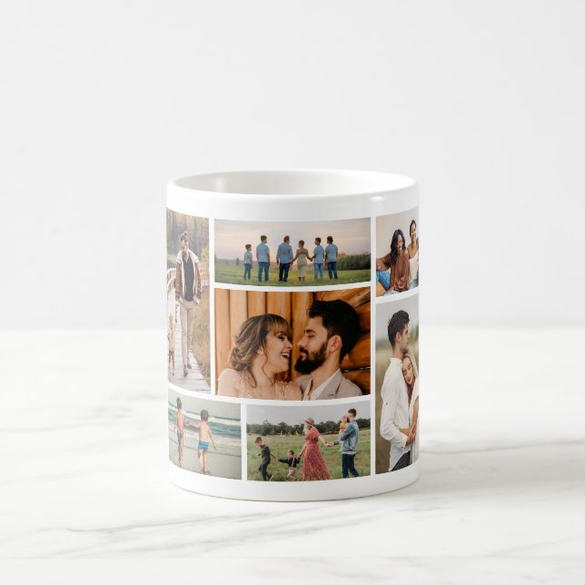 Mug Créez votre propre collection de 7 photos (Centre)