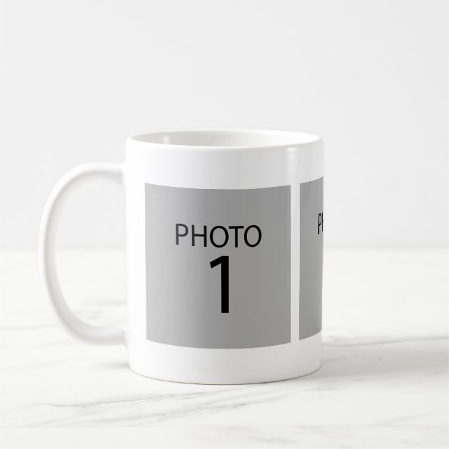 Mug Créez votre propre collection photo de 3 Carrés (Gauche)
