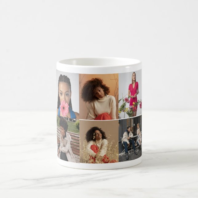 Mug Créez votre propre collection photo de 6 personnes (Centre)