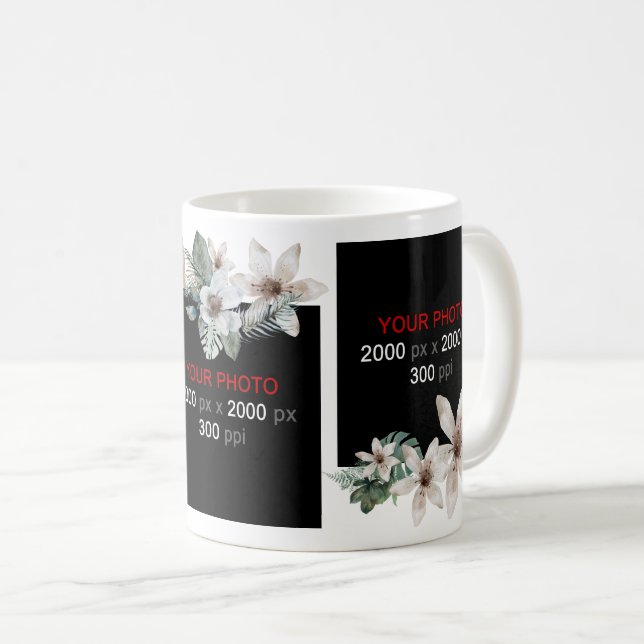 Mug Créez votre propre collection photo florale person (Devant droit)