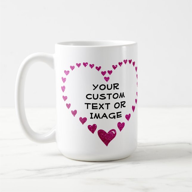 Mug Créez votre propre conception de coeur rose Custom (Gauche)