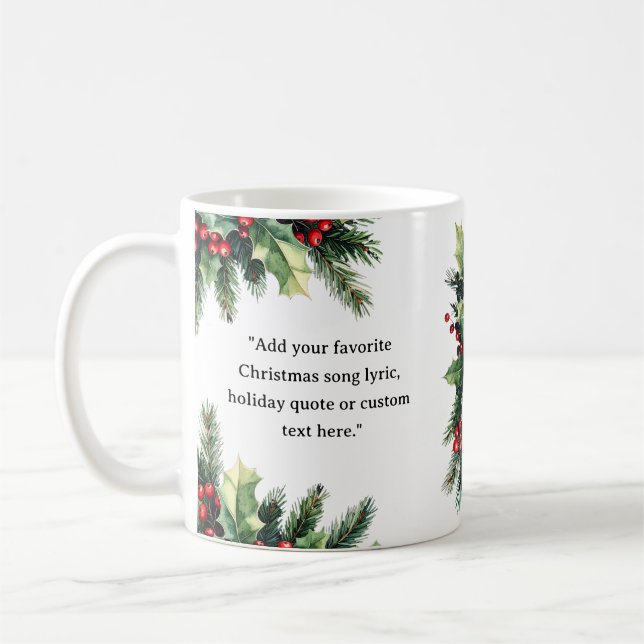 Mug Créez votre propre devis Noël Botanique Floral (Gauche)