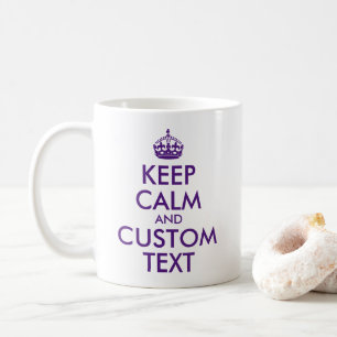 Mug Créez votre propre devis Royal Purple Keep Calm