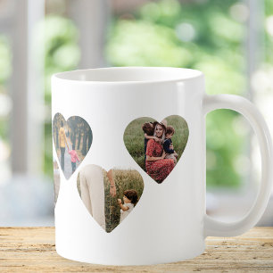 Mug Créez votre propre forme de coeur Collage photo