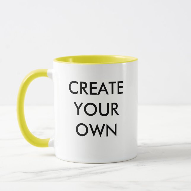 Mug Créez votre propre JAUNE de musique combo personna (Gauche)