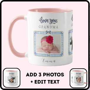 Mug Créez votre propre Love You Grandma 3 Photo Mignon