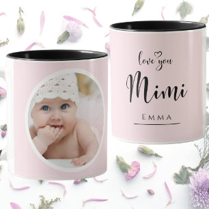 Mug Créez Votre Propre Love You Mimi Photo Rose Mignon