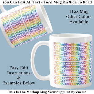 Mug Créez Votre Propre Message Caché Arc-en-ciel Amusa