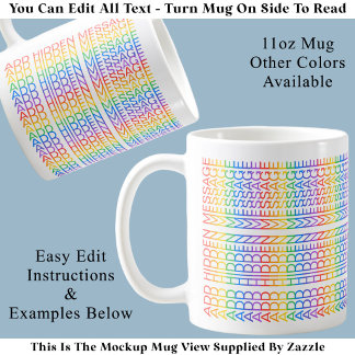 Mug Créez Votre Propre Message Caché Arc-en-ciel Amusa