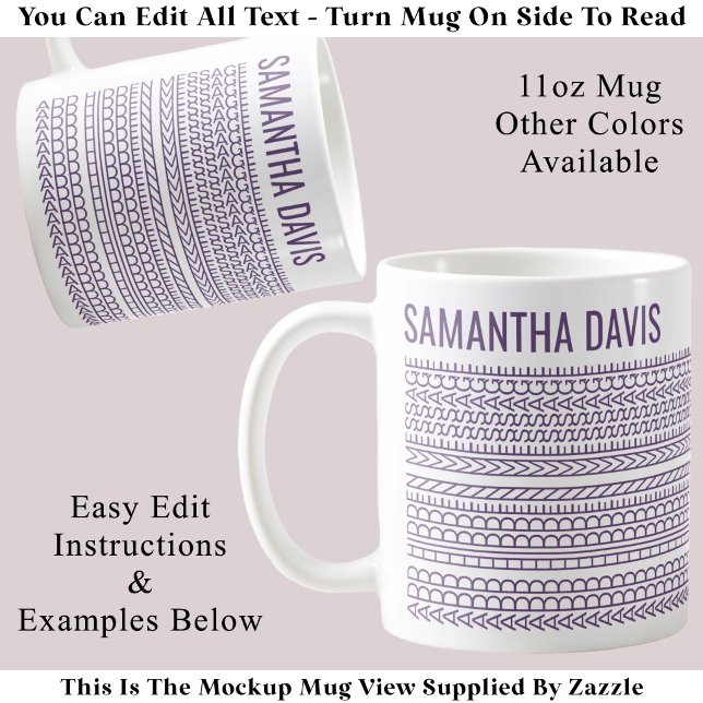 Mug Créez Votre Propre Message Caché Long & Nom 151PW (Créateur téléchargé)