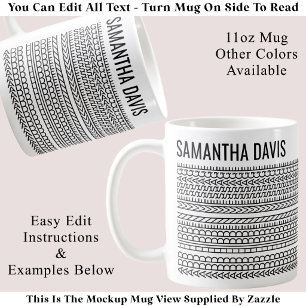 Mug Créez votre propre message et nom long caché 151BW