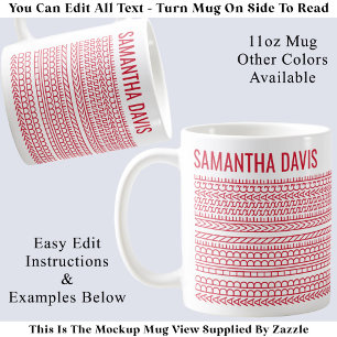 Mug Créez Votre Propre Message Long Caché & Nom 151RW