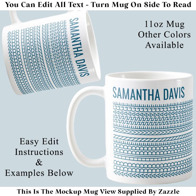 Mug Créez Votre Propre Message Long Caché & Nom 151TW (Créateur téléchargé)