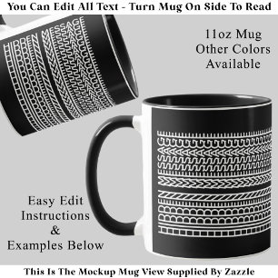 Mug Créez votre propre message masqué court personnali