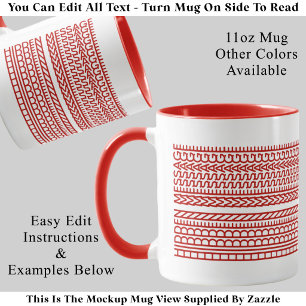 Mug Créez votre propre message masqué court personnali