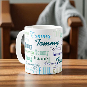 Mug Créez votre propre motif de nom de couleur