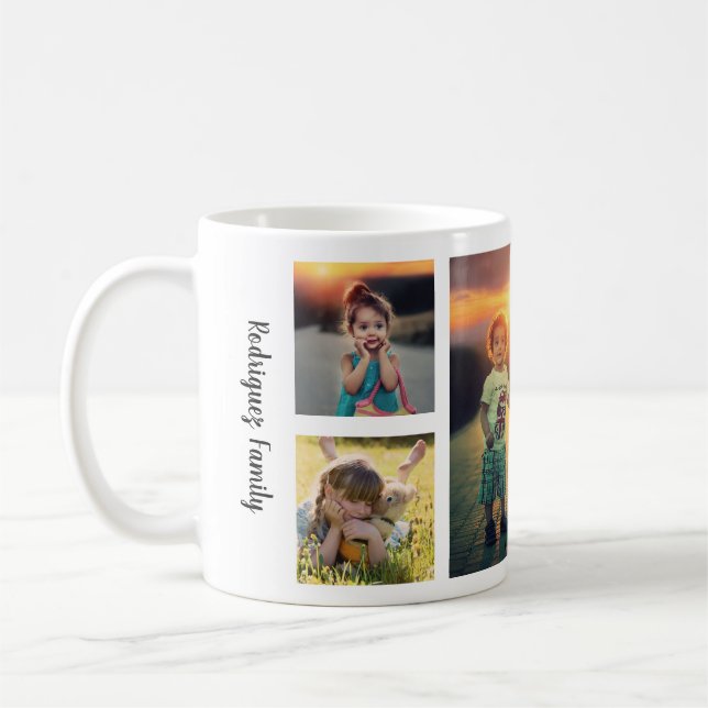 Mug Créez votre propre nom de monogramme de collage ph (Gauche)