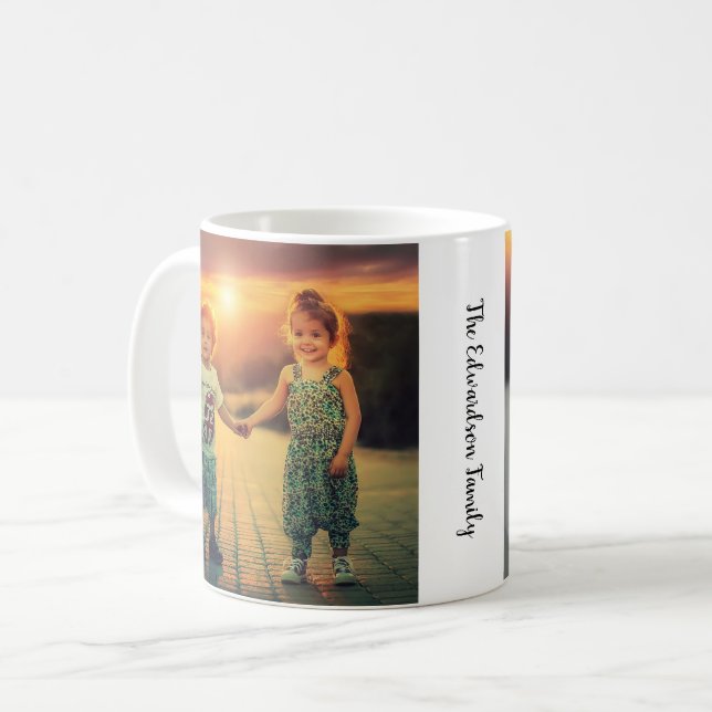 Mug Créez votre propre photo de famille monogrammée (Devant gauche)