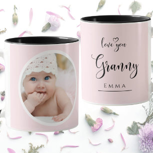 Mug Créez Votre Propre Photo De Mamie Je T'aime Rose M