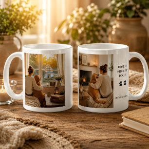 Mug Créez votre propre photo Home is where my dog is