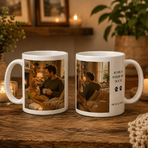 Mug Créez votre propre photo Home is where my dog is