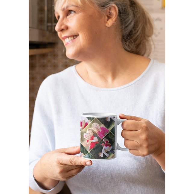 Mug Créez votre propre photo personnalisée 5 Photo Col (Create Your Own Personalized 5 Photo Collage Gold Coffee Mug)