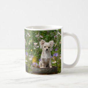 Mug _Crème aux cheveux longs mignon de photo de chiot