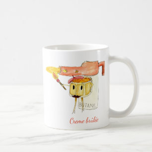 Mug Crème brûlée Quirky Dessert Drôle Cartoon Art