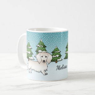 Mug Crème cheveux longs Dachshund mignonne chien - For