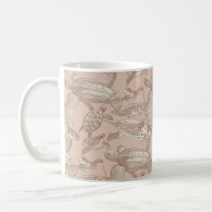 Mug crème de mousse mocha de tortue marine tan