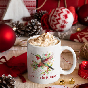 Mug Crème de Noël Hummingbirds Floral
