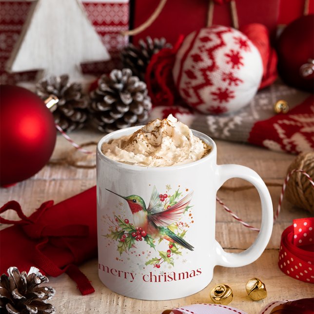 Mug Crème de Noël Hummingbirds Floral (Créateur téléchargé)