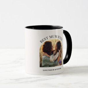 Mug Crème élégante arche photo typographie meilleur ma