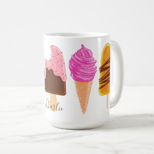 Mug Crème glacée nom personnalisé muettes