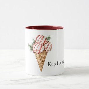 Mug Crème Glacée Vanille Rayures de Baies Rouges