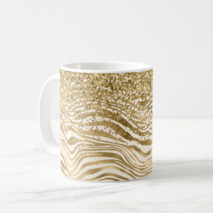Mug Crème or Parties scintillant brillante Zebra Print