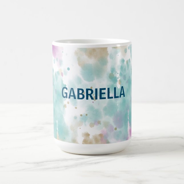 Mug Crème rose mauve Aqua Mint Abstraite (Centre)