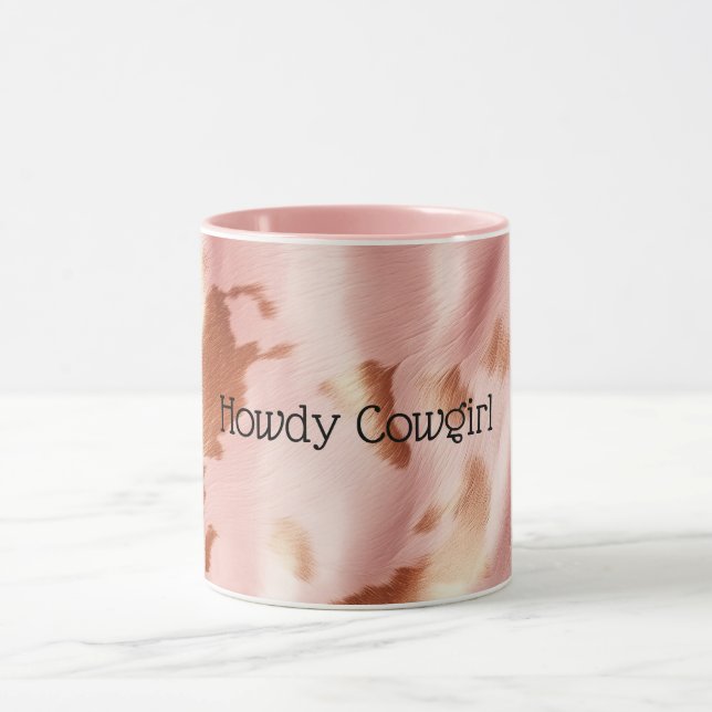 Mug Crème rose vif Fille Cowhide Brown (Centre)