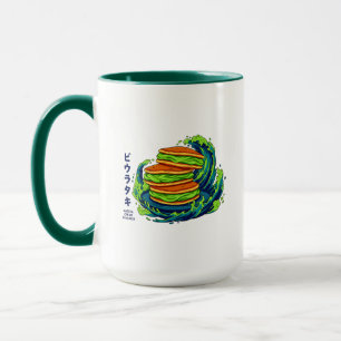 Mug Crêpes Crémeuses au Matcha Kawaii Art Océan Vague