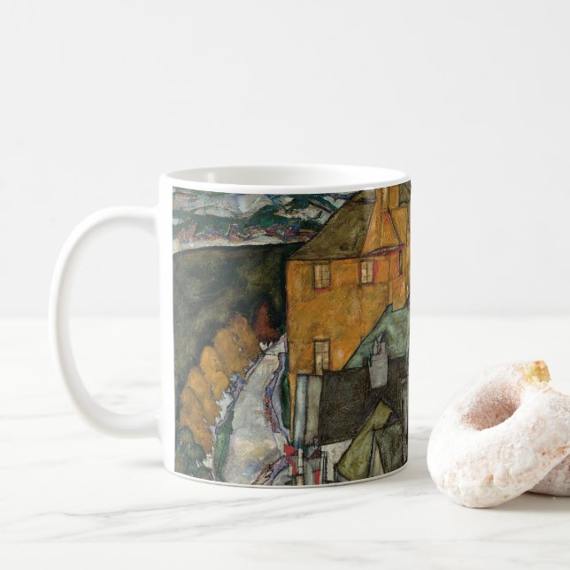 Mug Crescent de Maisons II, Ville de l'île par Egon Sc (Avec donut)