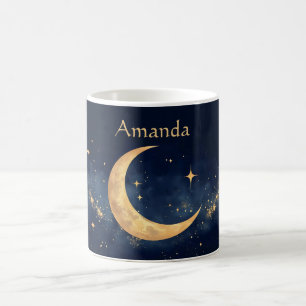 Mug Crescent Lune personnalisée et Stars Ciel nocturne