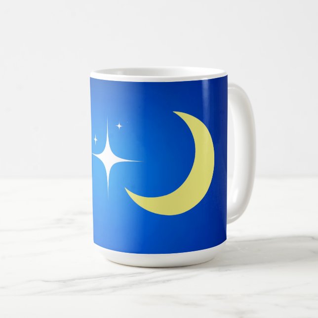 Mug Crescent Moon Avec Symbole étoiles (Devant droit)