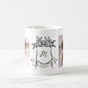 Mug Crête à main lunaire Monogramme et photos