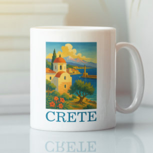 Mug Crète vintage Grèce Île d'artisanat Voyage