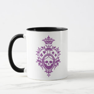 Mug Crête violette avec crâne et costume de costume Mu