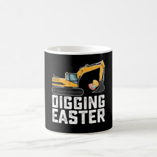 Mug Creuser Pâques Excavateur Chasse aux oeufs Drôle