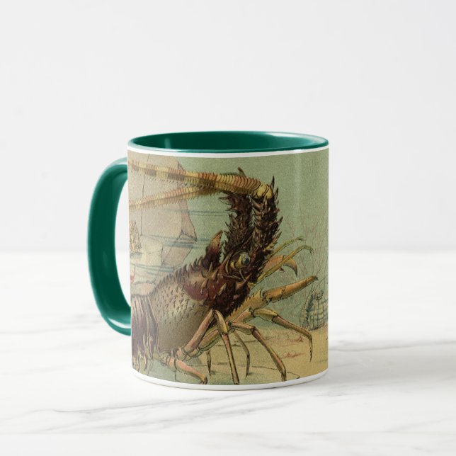 Mug Crevettes marines, animaux de l'océan Vintage (Devant gauche)