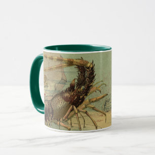 Mug Crevettes, Vie Sous-Marine, Animaux Marins Vintage