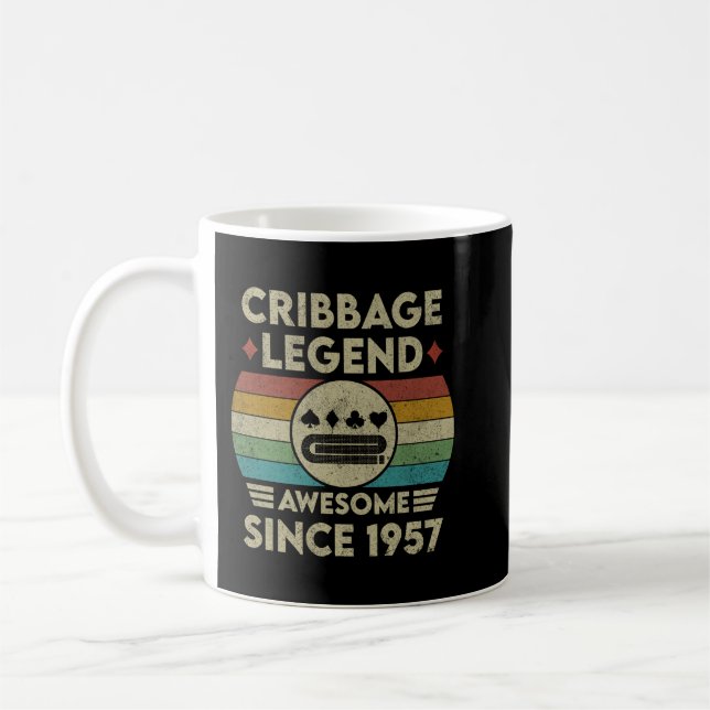 Mug Cribbage Legend 65 Ans Awesome Depuis 1957 Cr (Gauche)